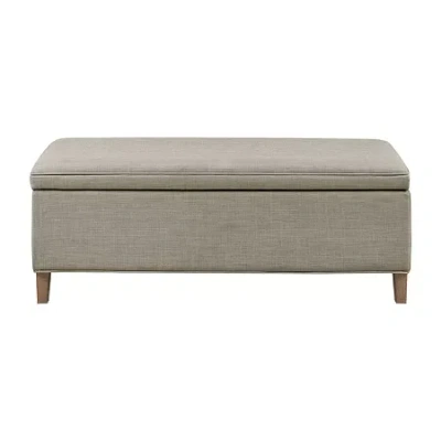Martha Stewart Caymus Storage Upholstered Bench In Gray
