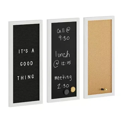 Martha Stewart Chalk/cork/letter Board Set In White