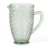 Martha Stewart Chauncey Hobnail Glass Serving Pitcher In Green