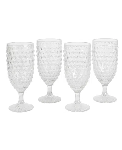 Martha Stewart Chauncey Hobnail Handmade Glass Goblet, Set Of 4 In Open Misce
