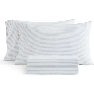 Martha Stewart Chickadee Pines Cotton Flannel Sheet Set In Blue