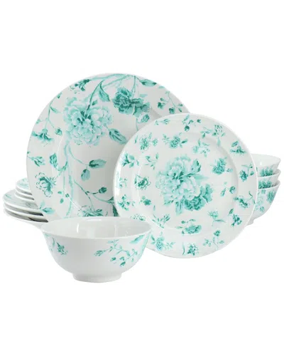 Martha Stewart Chinoiserie 12pc Round Porcelain Dinnerware Set In Multi