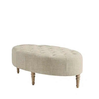 Martha Stewart Clara Tufted Oval Ottoman In Beige