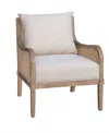 Martha Stewart Collection 28" Wood Morgan Wide Cane Accent Chair With Removable Back Cushion In Natural