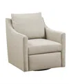 Martha Stewart Collection 30" Wood Christian Wide Swivel Armchair In Natural