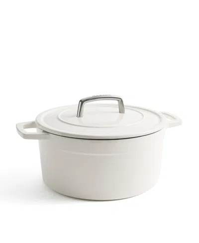 Martha Stewart Collection Enamel Cast Iron 5 Qt Dutch Oven In White