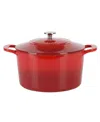 Martha Stewart Collection Gatwick Enamel Cast Iron 7 Quart Dutch Oven In Red