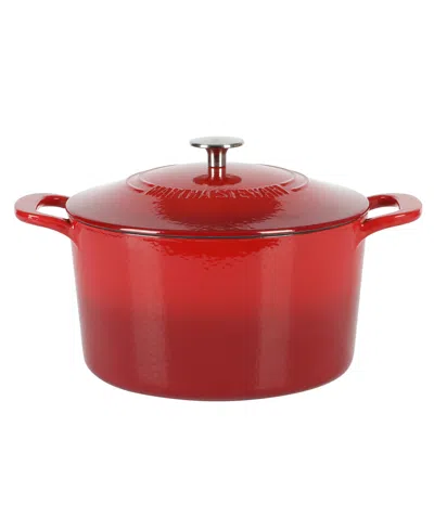 Martha Stewart Collection Gatwick Enamel Cast Iron 7 Quart Dutch Oven In Red