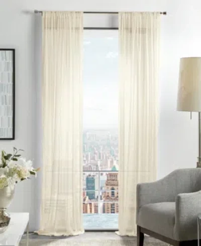 Martha Stewart Collection Glacier Poletop Sheer Curtain Panel Set, 84", Created For Macy's In Ivory