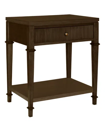 Martha Stewart Collection Kenna 26" Wood Fluted Drawer Nightstand In Brown