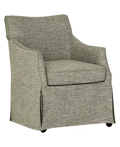 Martha Stewart Collection London 25" Upholstered Skirted Dining Arm Chair In Gray