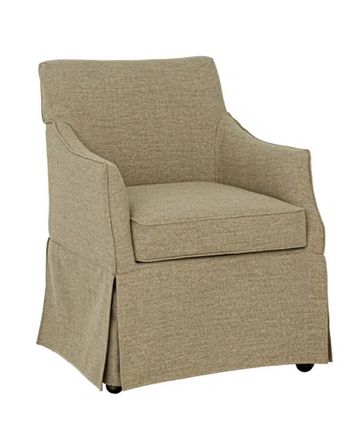 Martha Stewart Collection London 25" Upholstered Skirted Dining Arm Chair In Sand