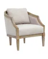 Martha Stewart Collection Martha Stewart Hitney 27" Fabric Upholstered Accent Chair In Natural