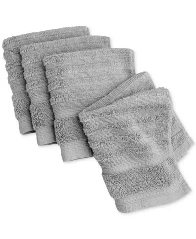 Martha Stewart Collection Martha Stewart Quick Dry Cotton Solid 4-pc. Washcloth Set, 13" X 13", Exclusively At Macy's In Ultimate Grey
