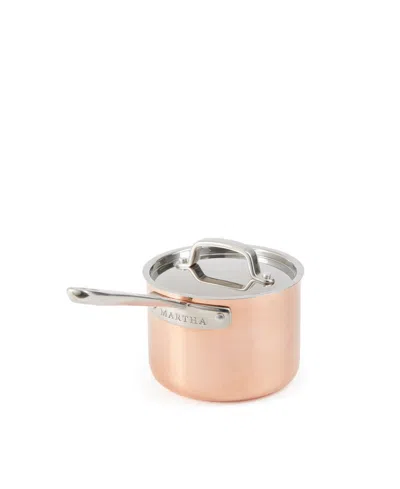 Martha Stewart Collection Stainless Steel 2 Qt Saucepan With Lid In Copper