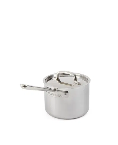 Martha Stewart Collection Stainless Steel 2 Qt Saucepan With Lid In Metallic