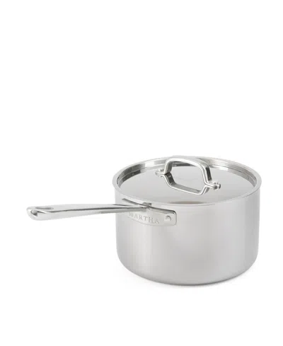 Martha Stewart Collection Stainless Steel 4 Qt Saucepan With Lid In Metallic