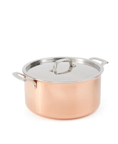 Martha Stewart Collection Stainless Steel 8 Qt Stock Pot With Lid In Copper