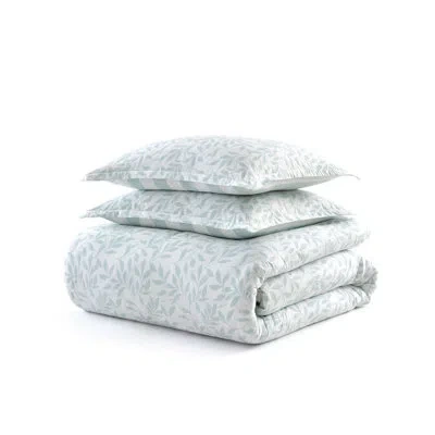 Martha Stewart Copper Vines Cotton Reversible Blue Duvet Cover Set