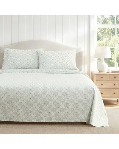 Martha Stewart Costa Cotton Percale Sheet Set In White