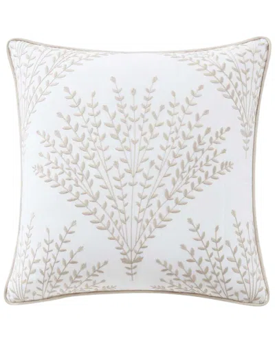 Martha Stewart Cottage Leaf Cotton Decorative Pillow In White