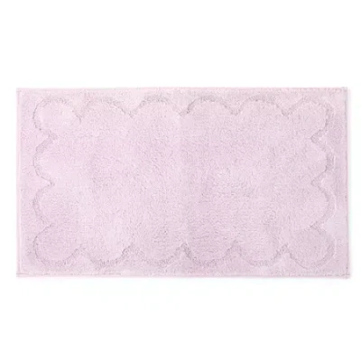 Martha Stewart Cotton Scalloped Bath Rug In Purple