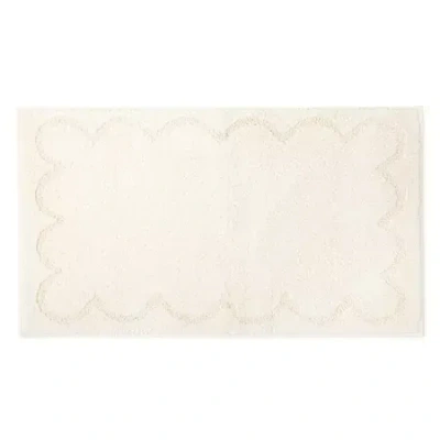 Martha Stewart Cotton Scalloped Bath Rug In White