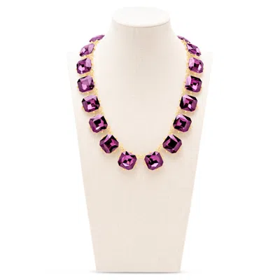 Martha Stewart Cushion Crystal Statement Necklace, Red In Purple