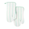 Martha Stewart Daisy Stripe 2-pc. Oven Mitt Set In Green