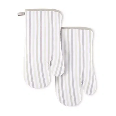 Martha Stewart Daisy Stripe 2-pc. Oven Mitt Set In White