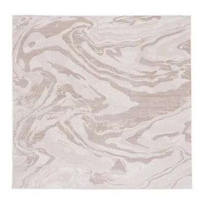 Martha Stewart Dalia Geometric 6'7" X 6'7" Outdoor Square Area Rug In Neutral