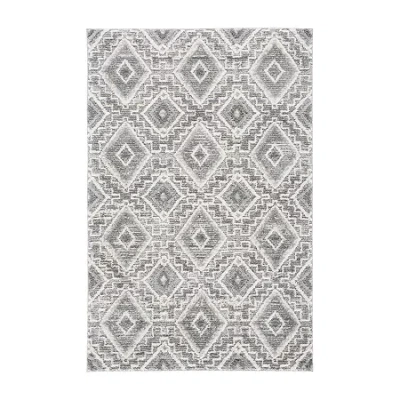 Martha Stewart Dana Geometric Washable 4' X 6' Indoor Rectangular Area Rug In Gray