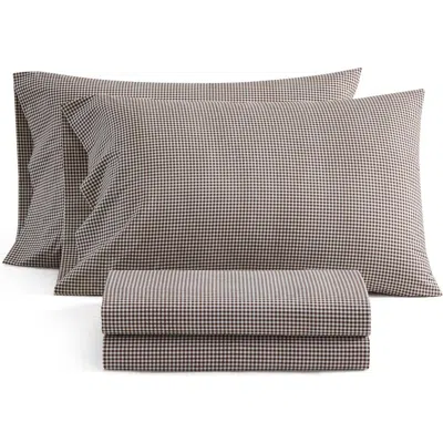 Martha Stewart Darcy Cotton Sheet Set In Brown