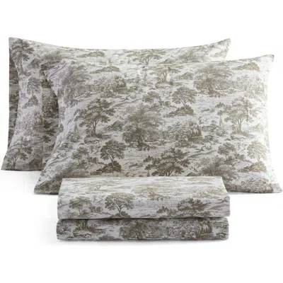 Martha Stewart Darcy Cotton Sheet Set In Brown