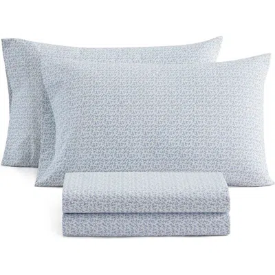 Martha Stewart Darcy Cotton Sheet Set In Blue