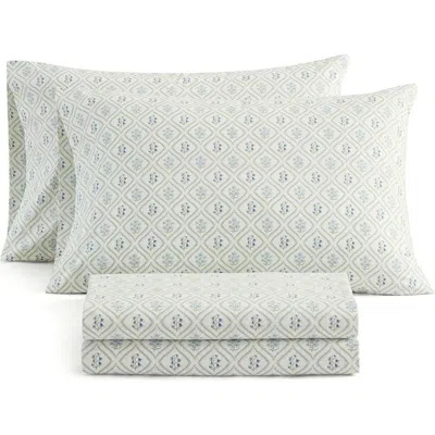 Martha Stewart Darcy Cotton Sheet Set In Blue
