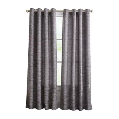 Martha Stewart Dayton Grommet Top Light-filtering Set Of 2 Curtain Panel In Gray