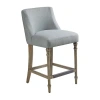 Martha Stewart Delaney Counter Height Upholstered Bar Stool In Blue