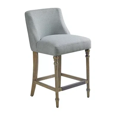 Martha Stewart Delaney Counter Height Upholstered Bar Stool In Blue