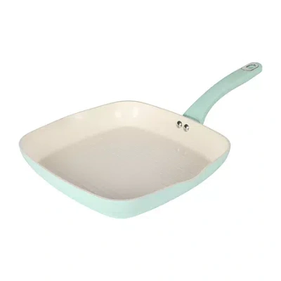 Martha Stewart Delphine Ceramic Non-stick 10" Grill Pan In Blue