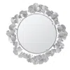 Martha Stewart Eden Gingko Leaf Round Wall Mirror 30.5", Silver Color In Gray