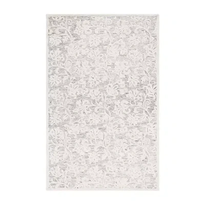 Martha Stewart Edi Floral Indoor Rectangular Area Rug In Gray