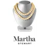 Martha Stewart Elegant Two Strand Gold And Pearl Necklace, 18 Inches For Women In Gold