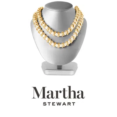 Martha Stewart Elegant Two Strand Gold And Pearl Necklace, 18 Inches For Women