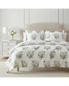 Martha Stewart Eloise Floral 100% Cotton Sateen Comforter Set In White