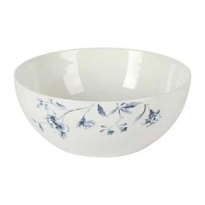 Martha Stewart Empress Bouquet Ceramic Salad Bowl In White