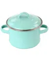 Martha Stewart Enamel On Steel Mini Dutch Oven Set In Turquoise