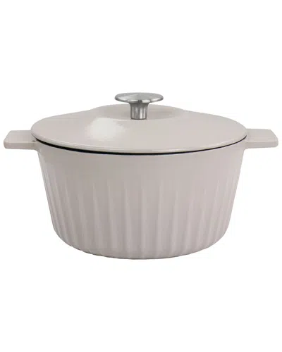MARTHA STEWART MARTHA STEWART ENAMELED CAST IRON 3QT EMBOSSED STRIPE DUTCH OVEN WITH LID