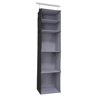 Martha Stewart Essential Collapsible Foldable 5 Shelf Convertible Hanging Closet Storage Organizer For Sweaters Bla In Black