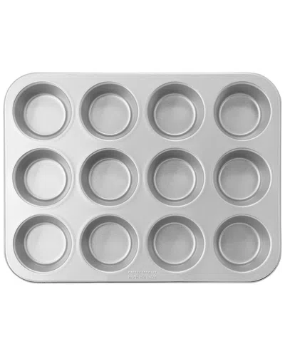 Martha Stewart Everyday 12-cup Nonstick Steel Muffin Pan In Gray